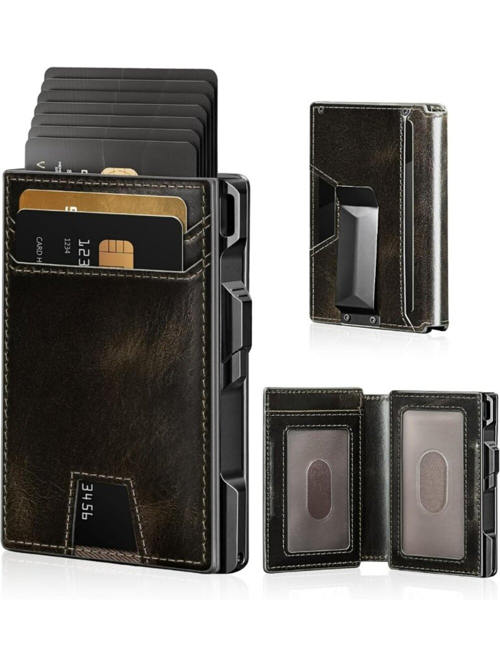 Genuine Leather Slim Minimalist Wallet for Men - RFID Blocking, Stylish